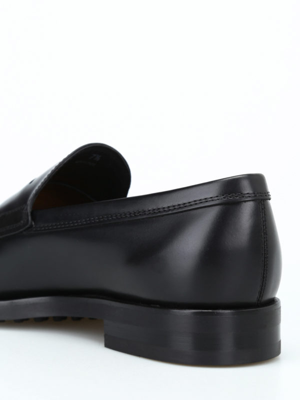 Black leather formal loafers shop online: TOD