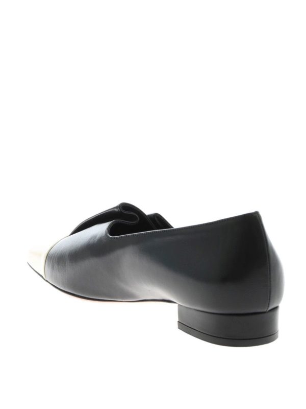 Black loafers with cream color toe shop online: L