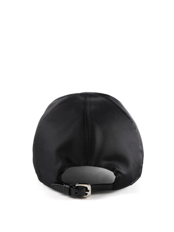 Black nylon baseball cap shop online: PRADA