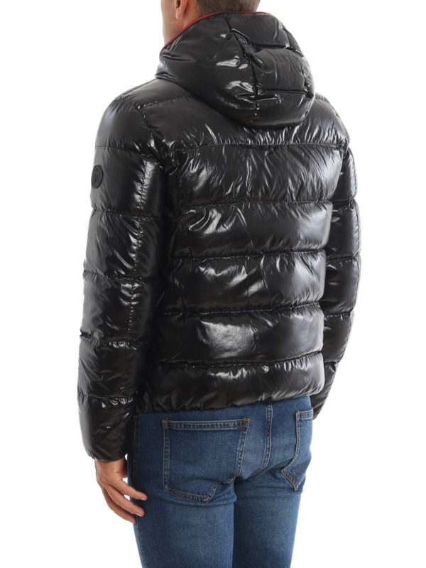 Black quilted puffer jacket shop online: FAY