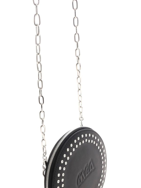 Borsa rotonda nera con borchie shop online: McQ Alexander Mcqueen