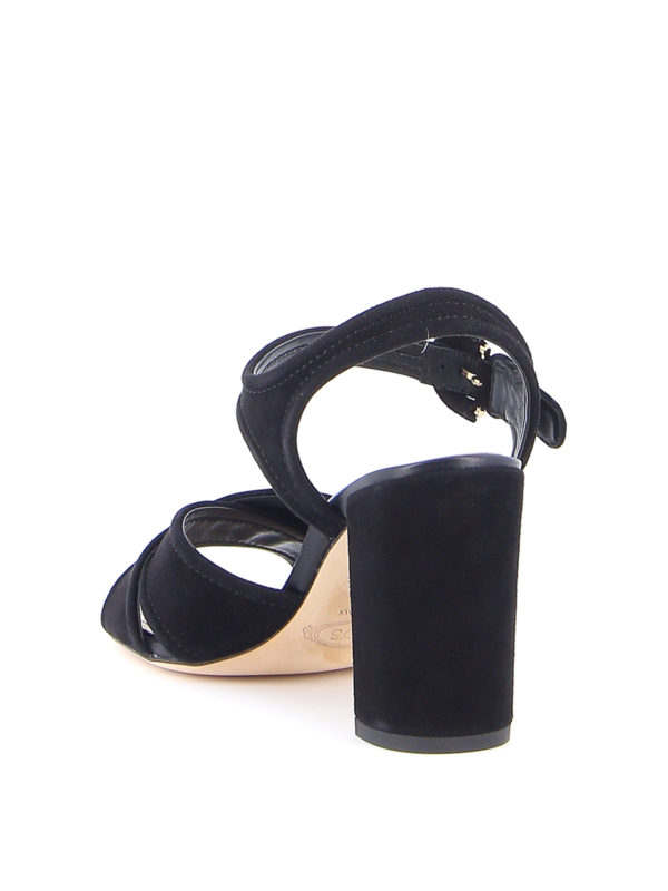 Black suede sandals shop online: TOD