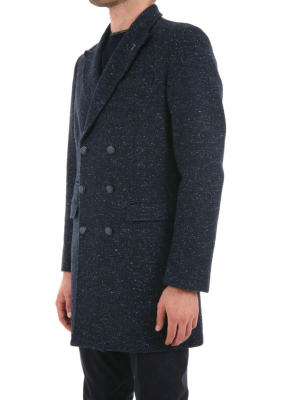 Blazer-inspired wool blend coat shop online: TRUSSARDI