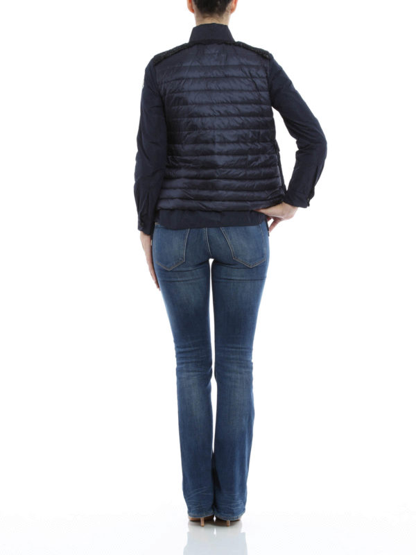 Bleuet jacket with fabric inserts shop online: MONCLER