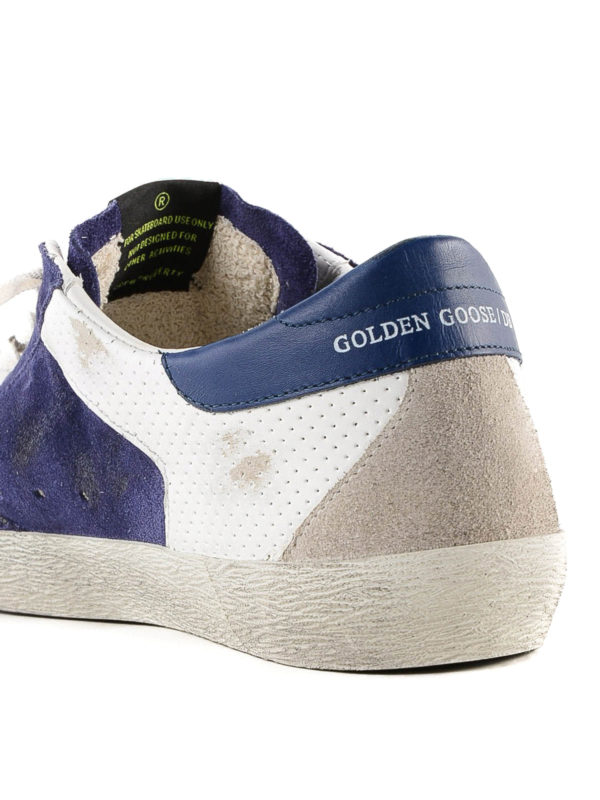 Golden Goose Blue and white Superstar suede sneakers G34MS590N11