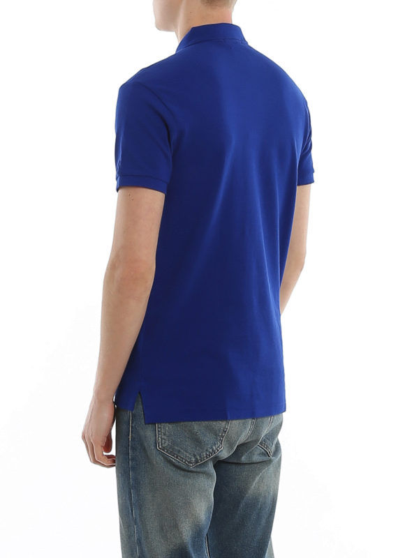 Blue slim polo shirt shop online: POLO RALPH LAUREN