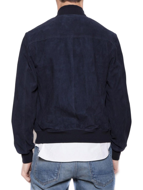 Blue suede bomber shop online: TOD
