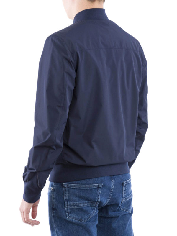 Blue tech fabric bomber jacket shop online: CORNELIANI