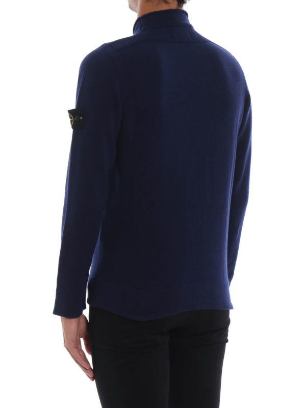 Pull Col Roulé - Bleu shop online: STONE ISLAND