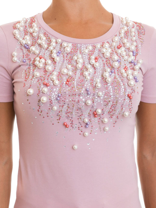 BLUMARINE buy online Cotton T-shirt with pearls