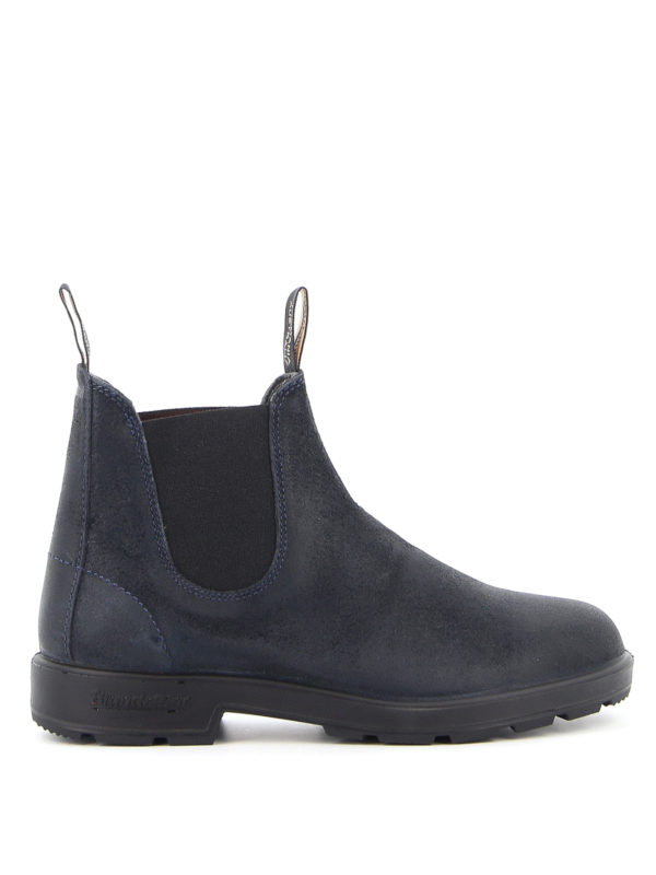 BLUNDSTONE: ankle boots - Waxed suede Chelsea boots