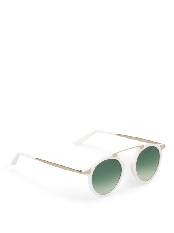 BOB SDRUNK: sunglasses - Mark white frame aviator sunglasses