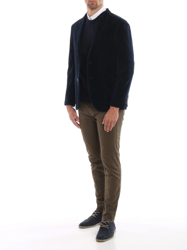 BOGLIOLI: blazers online - Blue velvet blazer