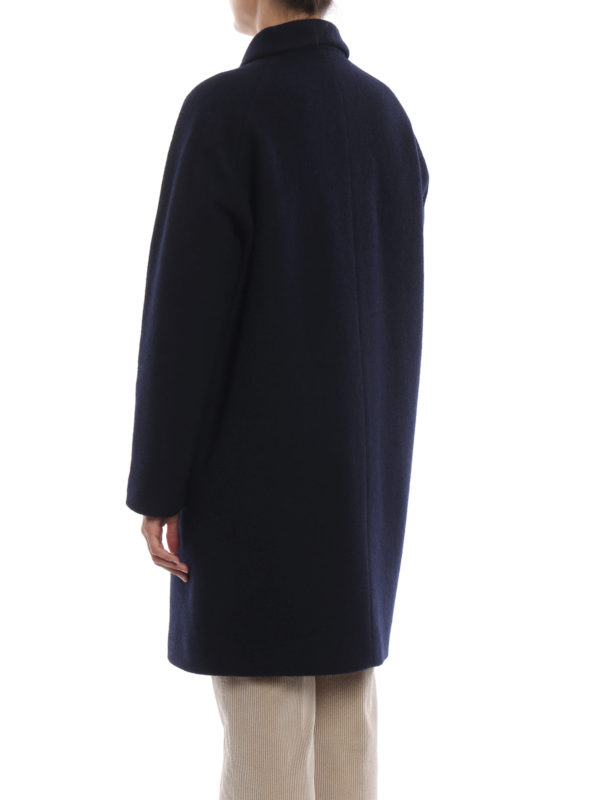 Boiled wool single breasted egg-shaped coat shop online: ASPESI