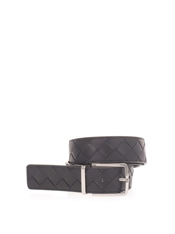 BOTTEGA VENETA: belts - Intrecciato belt in black