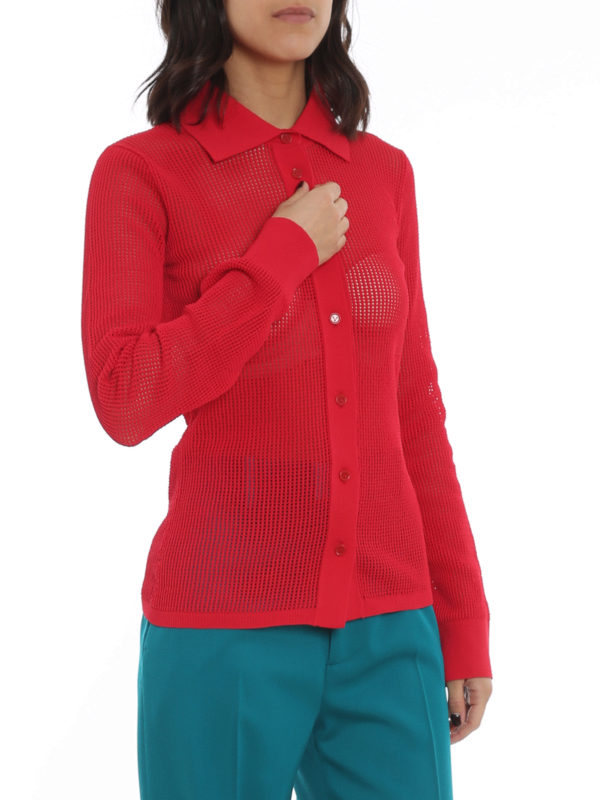 BOTTEGA VENETA buy online Technical cotton mesh cardigan