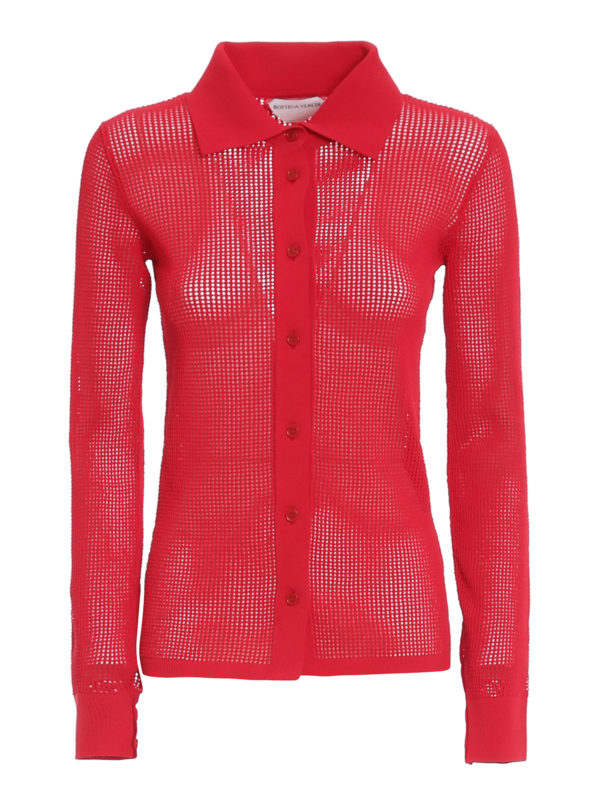 BOTTEGA VENETA: cardigans - Technical cotton mesh cardigan
