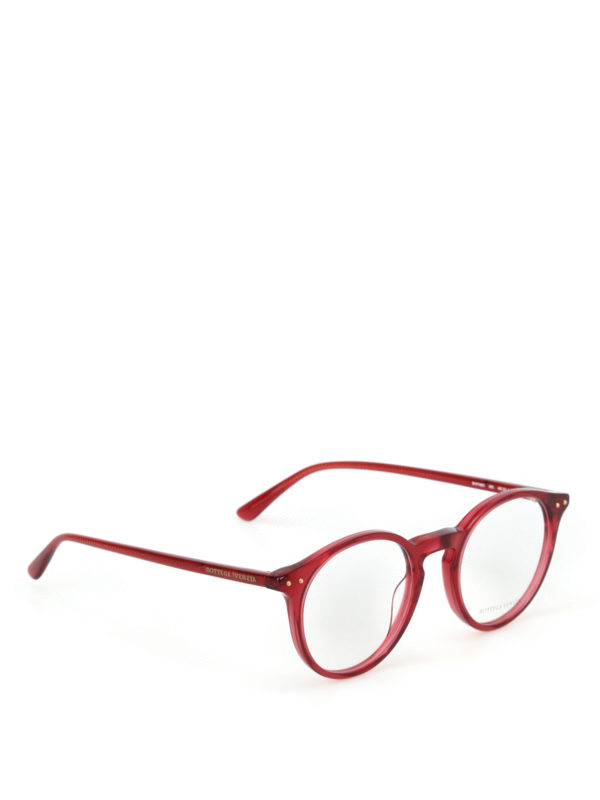 BOTTEGA VENETA: Glasses - Red round eyeglasses