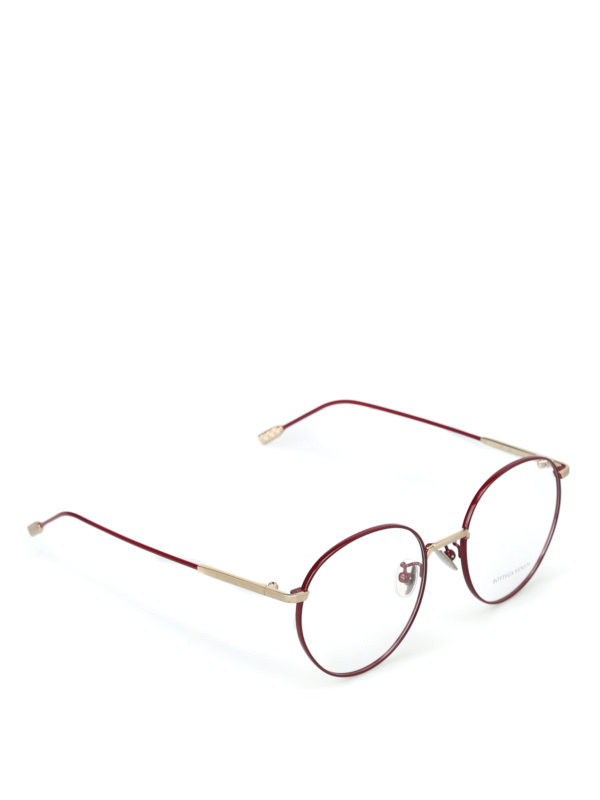 BOTTEGA VENETA: Glasses - Super thin dark red frame round lens glasses