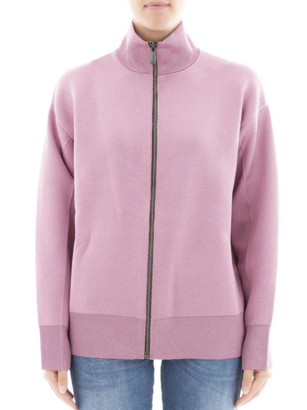 BOTTEGA VENETA: cardigans online - Wool and silk sweatshirt cardigan