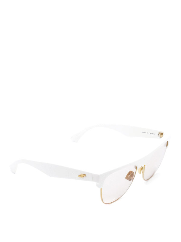 Bottega Veneta White acetate clubmaster sunglasses|BV1003S004 display picture 3
