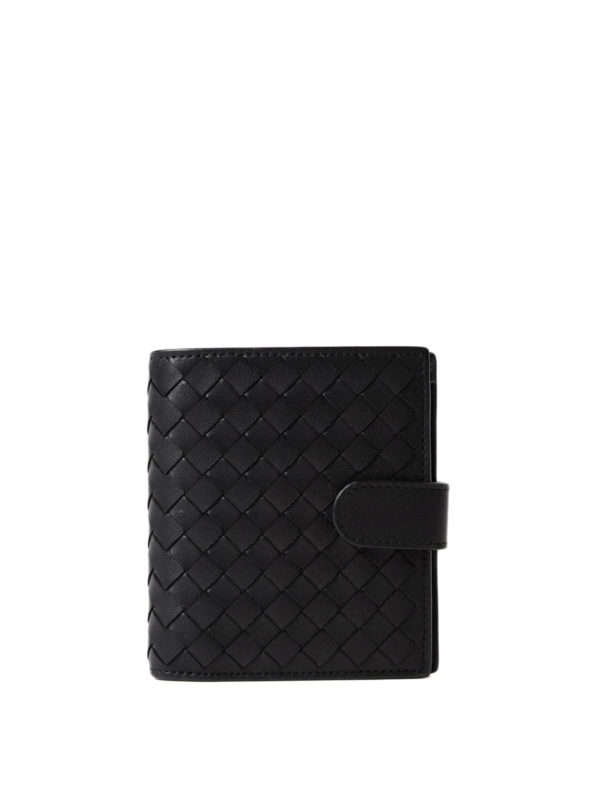 BOTTEGA VENETA: wallets & purses - Intrecciato napa black mini wallet