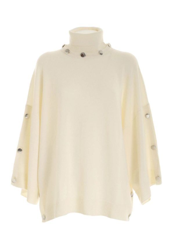 Boutique Moschino: Rollkragenpullover  und Polo-Ausschnitt - Rollkragenpullover - Weiß