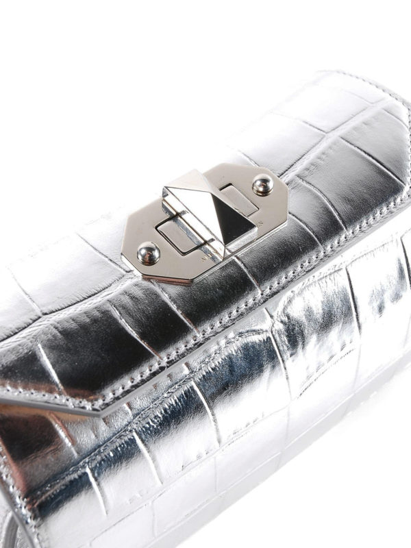 Box bag 19 in pelle metallizzata shop online: ALEXANDER MCQUEEN