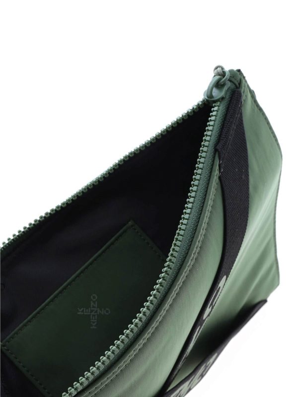 Branded bands clutch bag in green shop online: KENZO