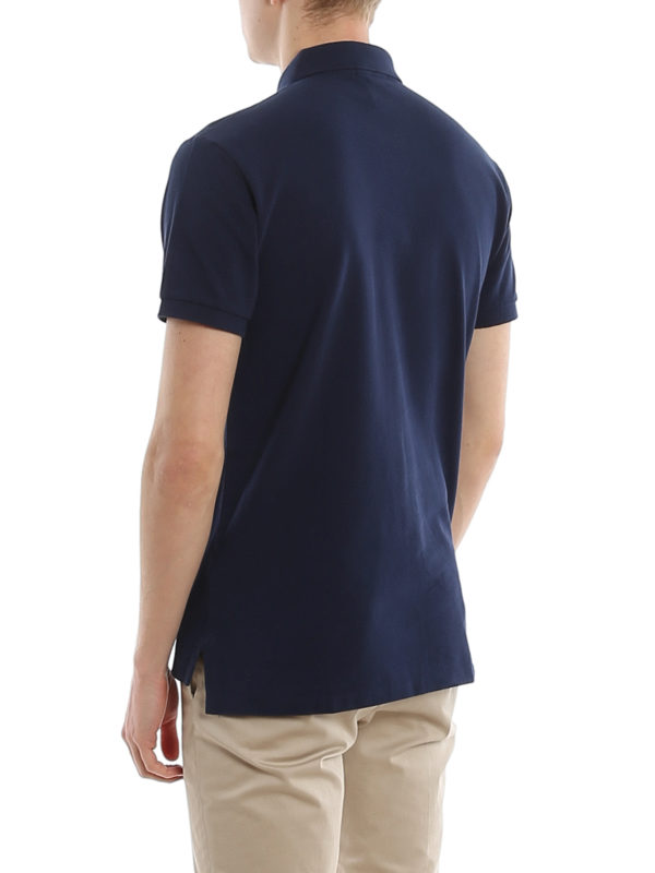 Polo slim fit in cotone piqué navy shop online: POLO RALPH LAUREN