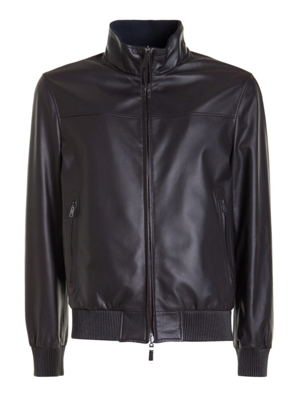 BRIONI: leather jacket - Reversible leather jacket