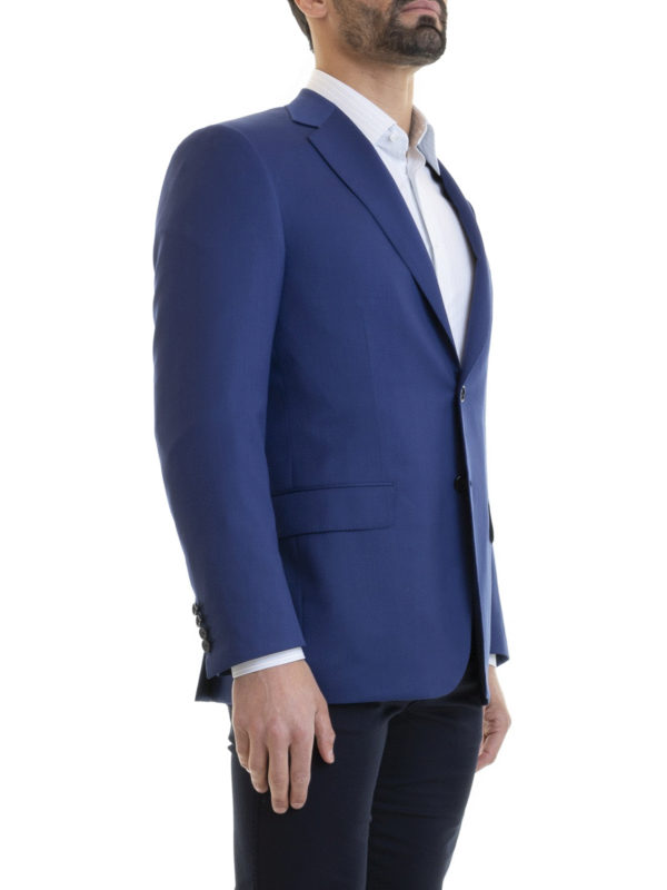 BRIONI: blazers online - Blue virgin wool blazer jacket