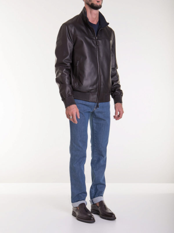 BRIONI: leather jacket online - Reversible leather jacket