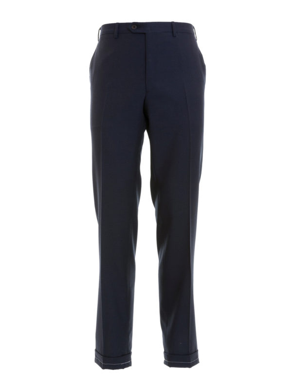 BRIONI: Tailored & Formal trousers - Blue wool tailored trousers