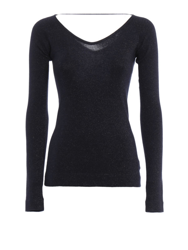 BRUNELLO CUCINELLI: boat necks - Shiny boat neck pullover