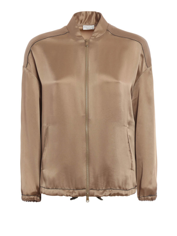 BRUNELLO CUCINELLI: bombers - Lightweight viscose bomber jacket