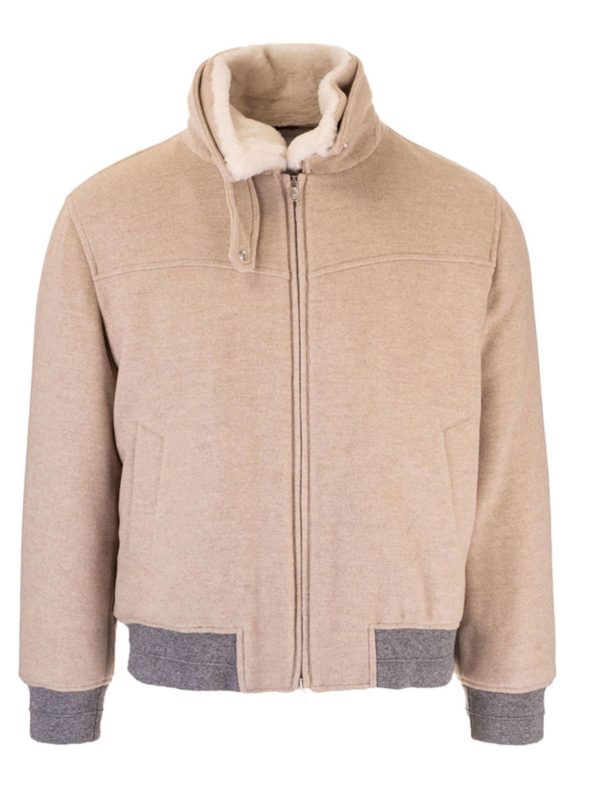 BRUNELLO CUCINELLI: bombers - Short cashmere jacket in beige