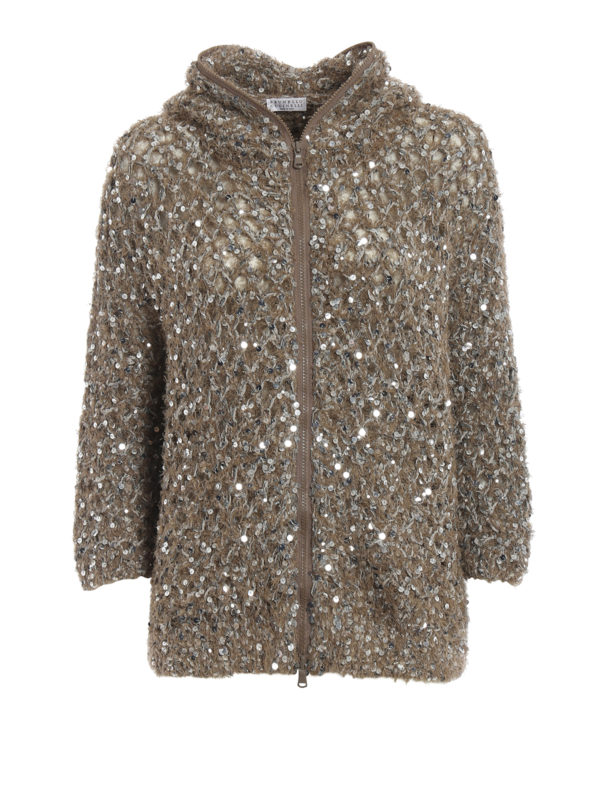 BRUNELLO CUCINELLI: Cardigans - Cardigan - Dunkelbeige
