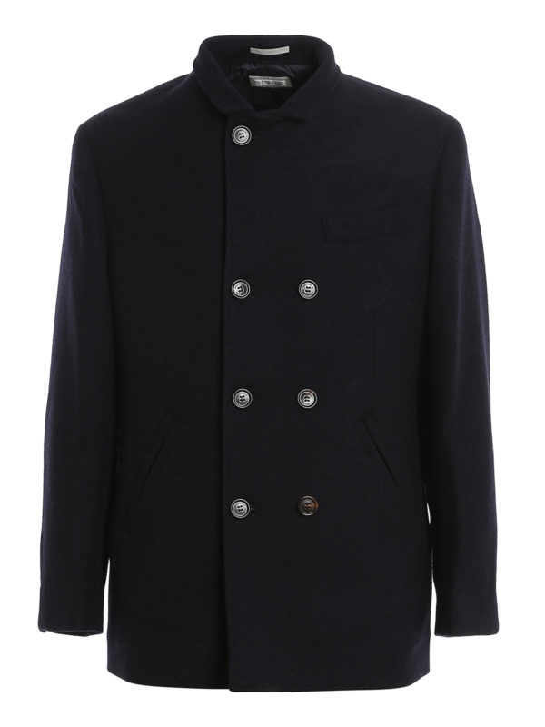 BRUNELLO CUCINELLI: casual jackets - Wool peacoat