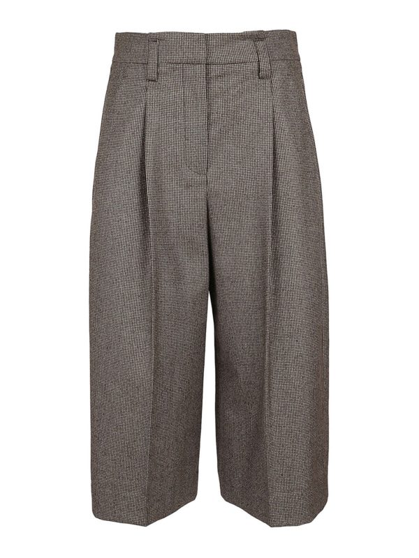 BRUNELLO CUCINELLI: casual trousers - Houndstooth culottes