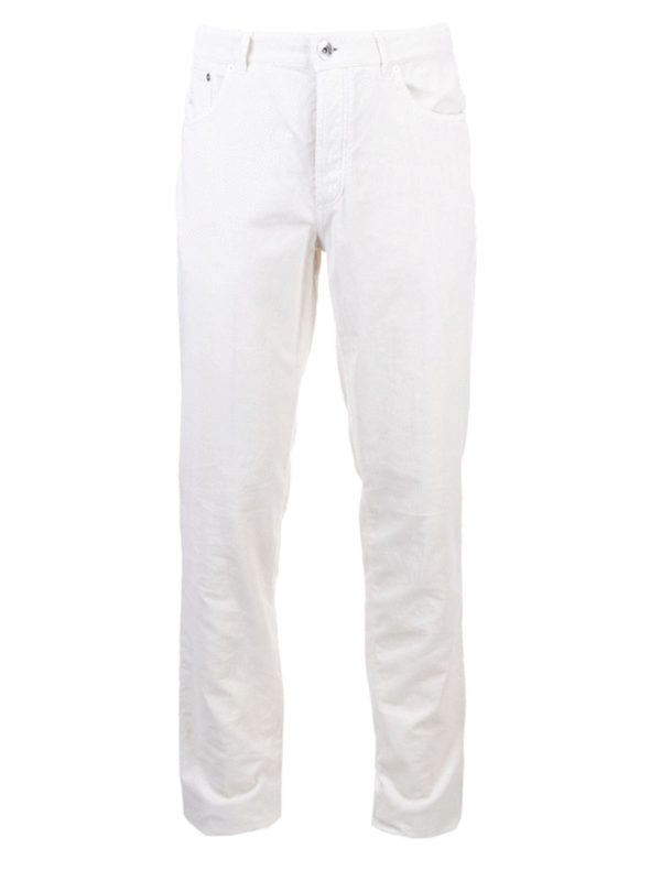 BRUNELLO CUCINELLI: カジュアルトラウザー - カジュアルパンツ - 白