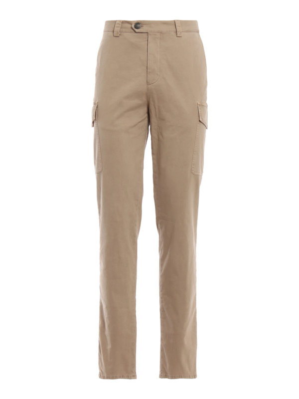 BRUNELLO CUCINELLI: casual trousers - Soft cotton cargo pants