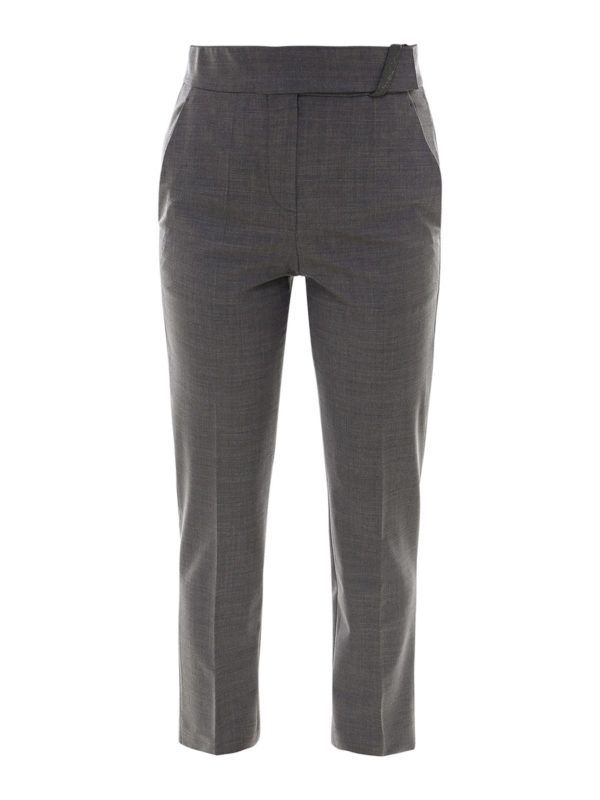 BRUNELLO CUCINELLI: casual trousers - Wool blend high rise trousers