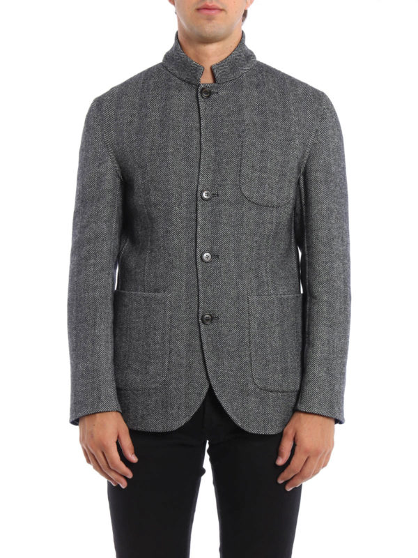 BRUNELLO CUCINELLI: blazers online - Herringbone wool jacket