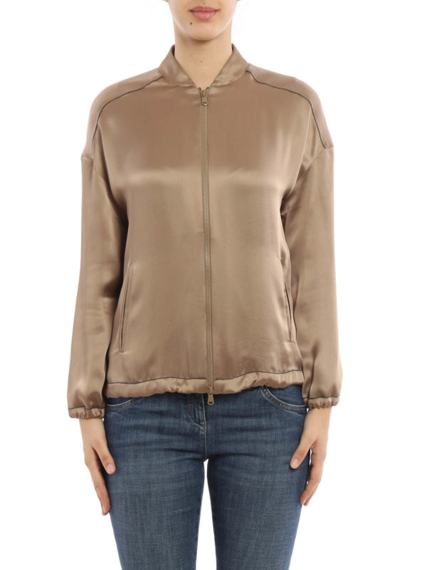 BRUNELLO CUCINELLI: bombers online - Lightweight viscose bomber jacket