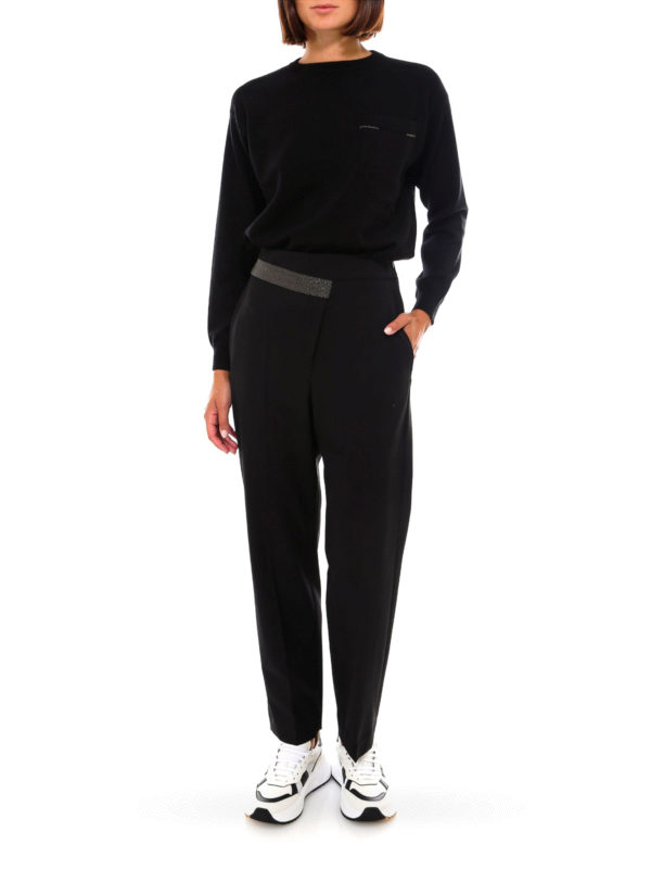 BRUNELLO CUCINELLI: casual trousers online - Monili detailed wool pants