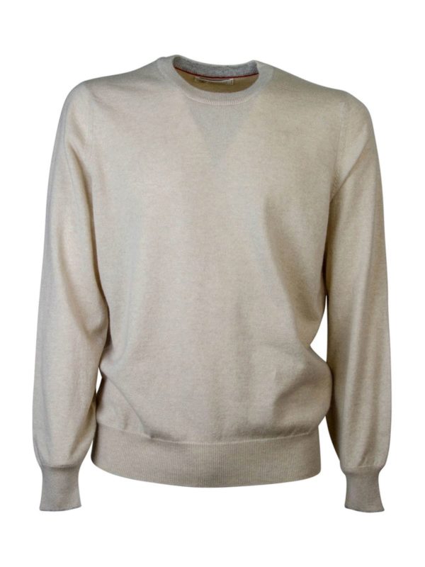 BRUNELLO CUCINELLI: crew necks online - Cashmere pullover in sand color