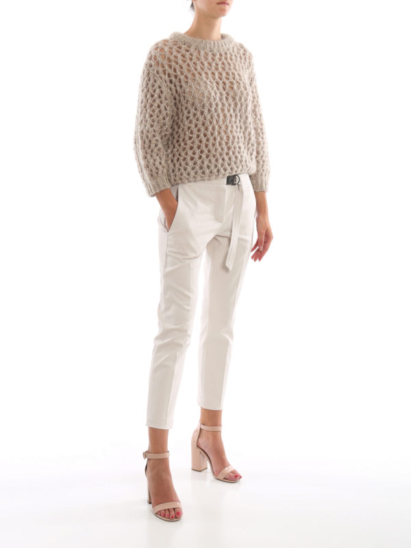 BRUNELLO CUCINELLI: Strickpullover mit Rundhalsausschnitt online - Rundhalspullover - Beige