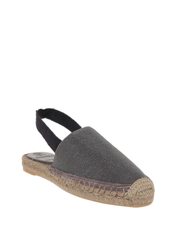 BRUNELLO CUCINELLI: espadrilles online - Slingback calfskin and raffia espadrilles