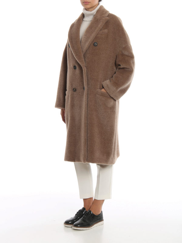 Brunello Cucinelli Embellished alpaca and wool blend coat